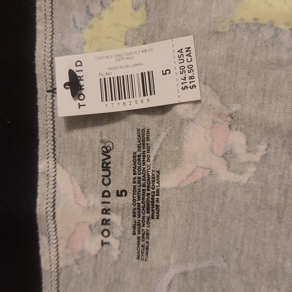 TORRID CURVE COLLECTION DINOSAUR PRINT CHEEKY PANTY: BLACK: NWT: SZ 5 - Picture 4 of 4